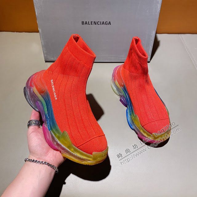 Balenciaga經典款男女鞋 巴黎世家頂級版本Triple-s高幫襪子鞋 巴黎世家復古做舊慢跑鞋 Balenciaga情侶款老爹鞋  hdbl1184